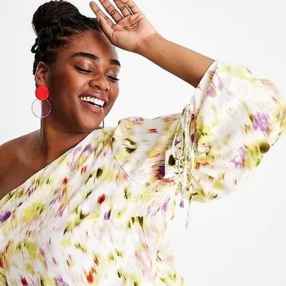 NWOT FUTURE COLLECTIVE PLUS SIZE ONE SHOULDER MIDI DRESS - Picture 2 of 6